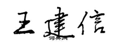 曾庆福王建信行书个性签名怎么写