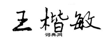 曾庆福王楷敏行书个性签名怎么写