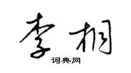 梁锦英李桐草书个性签名怎么写