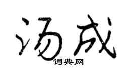 曾庆福汤成行书个性签名怎么写