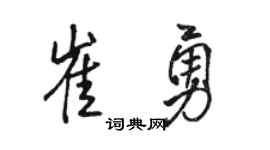 骆恒光崔勇行书个性签名怎么写