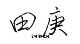 骆恒光田庚行书个性签名怎么写