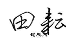 骆恒光田耘行书个性签名怎么写