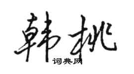 骆恒光韩桃行书个性签名怎么写