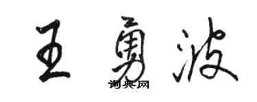 骆恒光王勇波行书个性签名怎么写