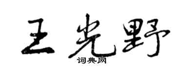 曾庆福王光野行书个性签名怎么写