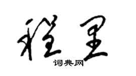 梁锦英程里草书个性签名怎么写