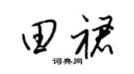 梁锦英田裙草书个性签名怎么写