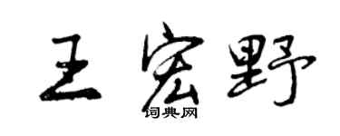 曾庆福王宏野行书个性签名怎么写