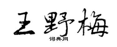 曾庆福王野梅行书个性签名怎么写