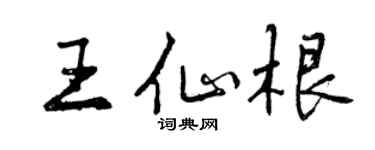 曾庆福王仙根行书个性签名怎么写