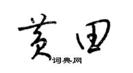 梁锦英黄田草书个性签名怎么写