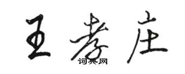 骆恒光王孝庄行书个性签名怎么写