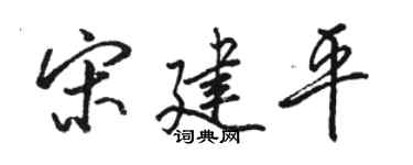 骆恒光宋建平行书个性签名怎么写