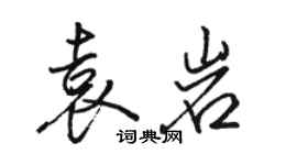 骆恒光袁岩行书个性签名怎么写