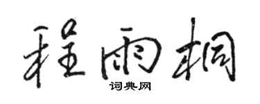 骆恒光程雨桐行书个性签名怎么写