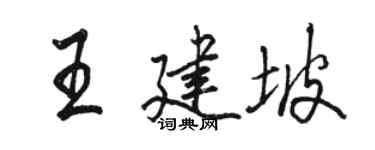 骆恒光王建坡行书个性签名怎么写