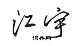 骆恒光江宇行书个性签名怎么写