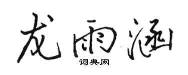 骆恒光龙雨涵行书个性签名怎么写