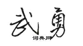 骆恒光武勇行书个性签名怎么写