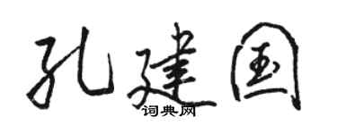 骆恒光孔建国行书个性签名怎么写