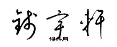 梁锦英钱宇轩草书个性签名怎么写