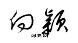 梁锦英向颖草书个性签名怎么写