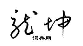 梁锦英龙坤草书个性签名怎么写