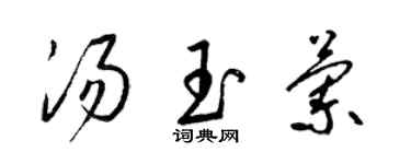 梁锦英汤玉兰草书个性签名怎么写