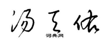 梁锦英汤天佑草书个性签名怎么写