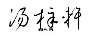 梁锦英汤梓轩草书个性签名怎么写