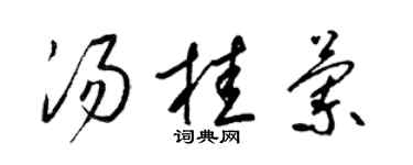 梁锦英汤桂兰草书个性签名怎么写