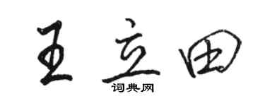 骆恒光王立田行书个性签名怎么写