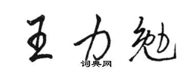 骆恒光王力勉行书个性签名怎么写