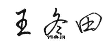 骆恒光王冬田行书个性签名怎么写