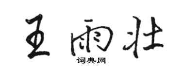 骆恒光王雨壮行书个性签名怎么写