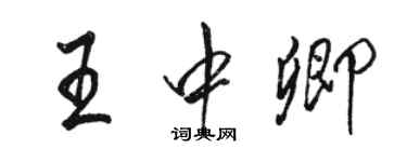 骆恒光王中卿行书个性签名怎么写