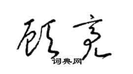 梁锦英顾亮草书个性签名怎么写