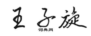 骆恒光王子旋行书个性签名怎么写