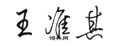 骆恒光王准其行书个性签名怎么写