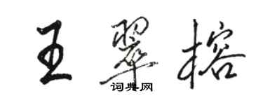 骆恒光王翠榕行书个性签名怎么写