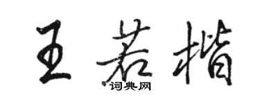 骆恒光王若楷行书个性签名怎么写