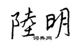 王正良陆明行书个性签名怎么写