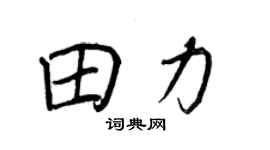 王正良田力行书个性签名怎么写