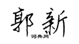 王正良郭新行书个性签名怎么写