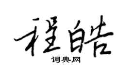 王正良程皓行书个性签名怎么写