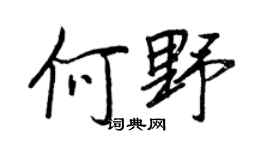 王正良何野行书个性签名怎么写