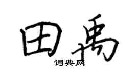 王正良田禹行书个性签名怎么写