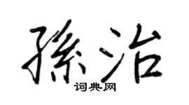 王正良孙治行书个性签名怎么写