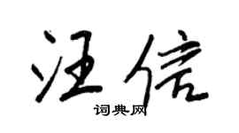 王正良汪信行书个性签名怎么写